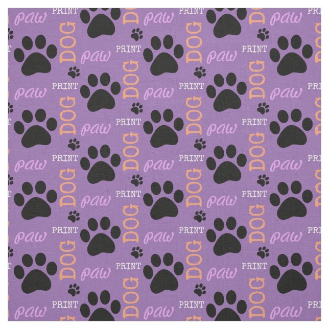 Choose your colours Paw print fabric (Swatch)