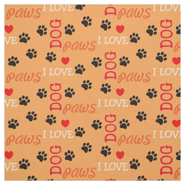 Choose your colours Paw print fabric (Swatch)