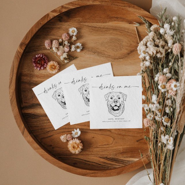 CHOOSE YOUR DOG Wedding Dog Drinks On Me Napkin (Creator Uploaded)