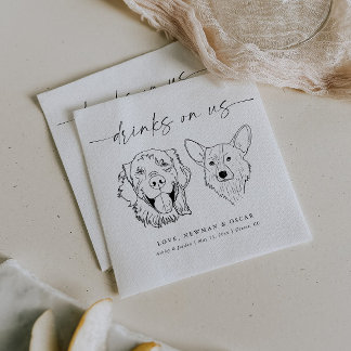 CHOOSE YOUR DOGS Wedding Dog Drinks On Us Napkin