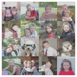 Choose Your Favourite 16 Photos to Make a Collage Fabric