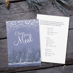 Choose your meal Christmas lakeside trees art Enclosure Card