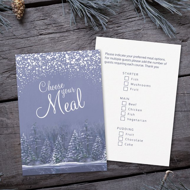 Choose your meal Christmas lakeside trees art Enclosure Card (Creator Uploaded)