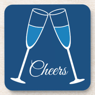 Choose Your Own Colour - Fun Champagne Glass Cheer Coaster