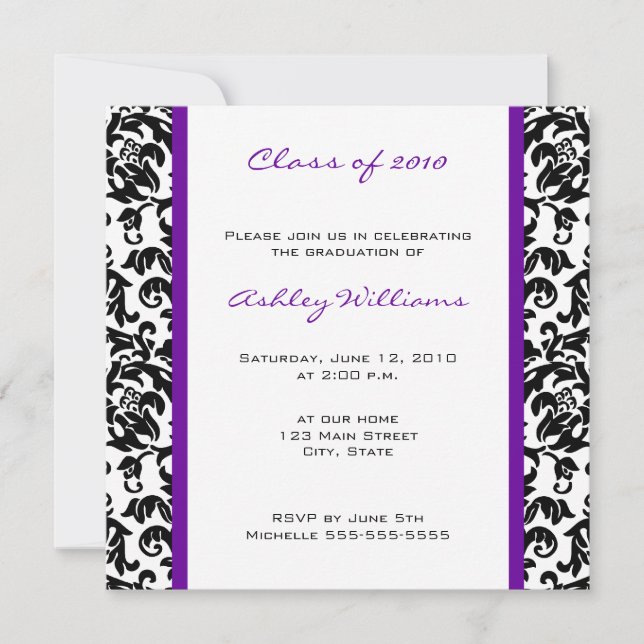 Choose Your Own Colour Graduation Invitations (Front)