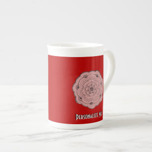 Choose Your Own Colour Lace Doily Flower Bone China Mug