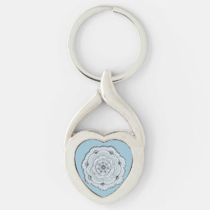 Choose Your Own Colour Lacy Crochet Doily Flower Key Ring