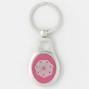 Choose Your Own Colour Lacy Crochet Look Flower Key Ring