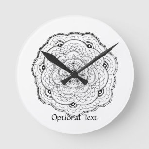 Choose Your Own Colour Lacy Crochet Look Flower Round Clock
