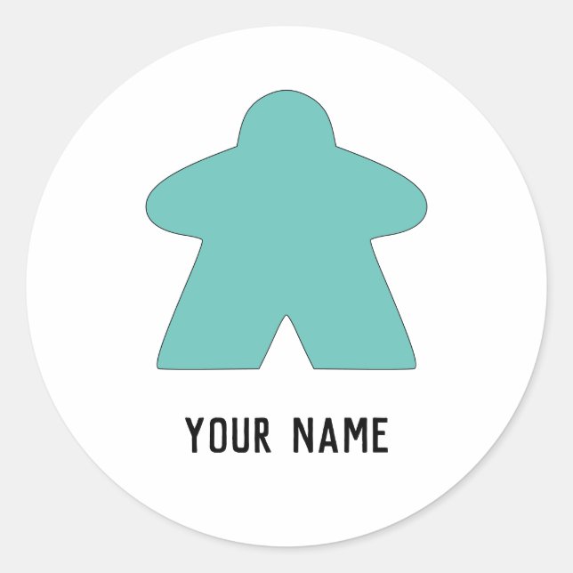 Choose Your Own Colour Meeple | Custom Colour Classic Round Sticker (Front)
