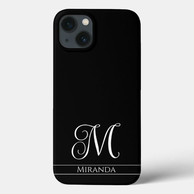Choose Your Own Colour - Minimal Monogram and Name Case-Mate iPhone Case (Back)