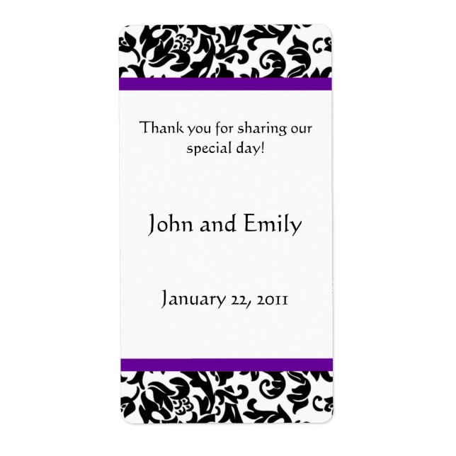Choose Your Own Colour Wedding Favour Labels (Front)