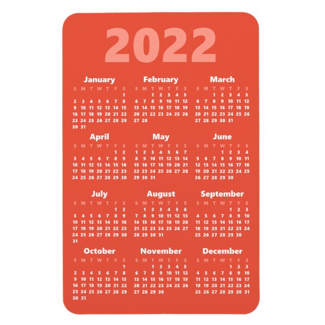 Choose your own colours | 2022 Calendar Magnet (Vertical)