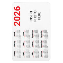 Choose Your Own Colours 2026 Photo Calendar Magnet