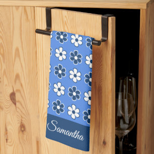 Choose Your Own Colours - Fun Retro Flowers Patter Tea Towel