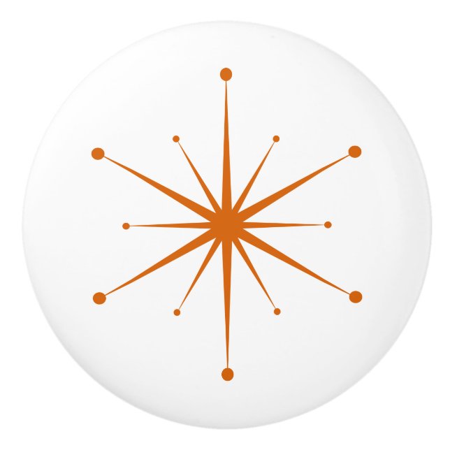 Choose Your Own Colours Retro Atomic Starburst Ceramic Knob (Front)