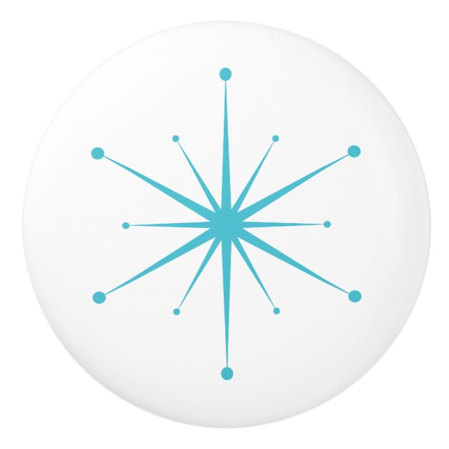 Choose Your Own Colours Retro Atomic Starburst Ceramic Knob (Front)