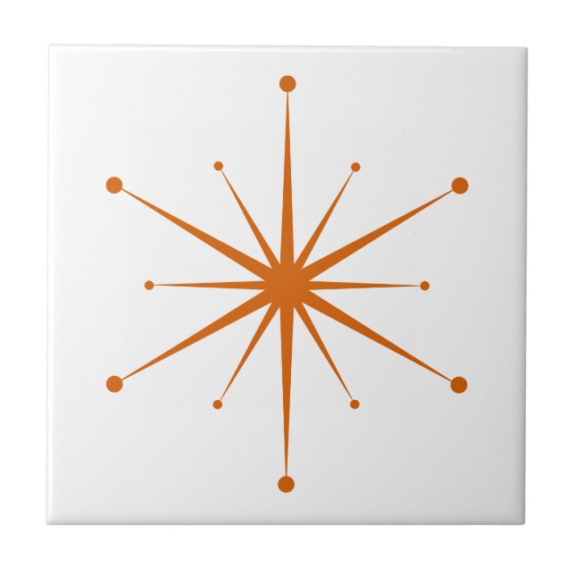 Choose Your Own Colours Retro Atomic Starburst Ceramic Tile (Front)