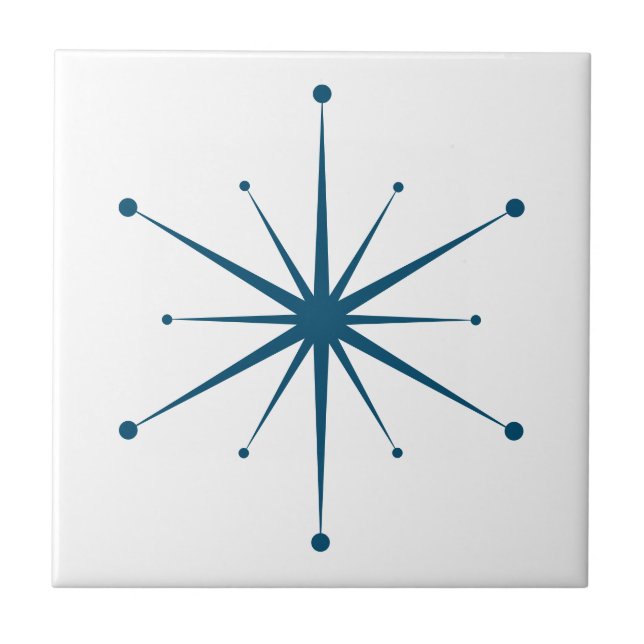 Choose Your Own Colours Retro Atomic Starburst Ceramic Tile (Front)