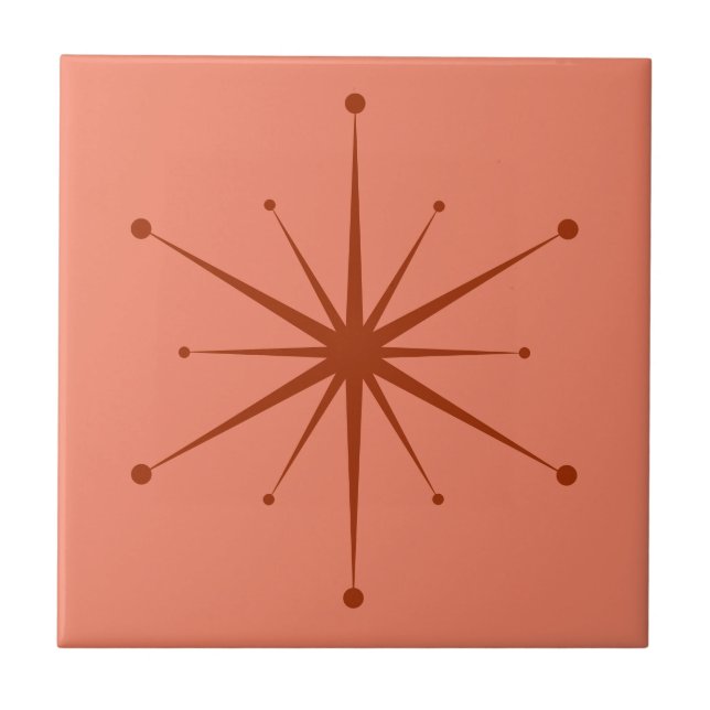 Choose Your Own Colours Retro Atomic Starburst Ceramic Tile (Front)