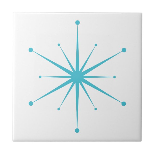 Choose Your Own Colours Retro Atomic Starburst Ceramic Tile (Front)