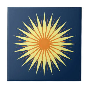 Choose Your Own Colours - Retro Starburst Flower Ceramic Tile