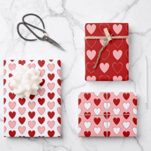 Choose Your Own Colours - Valentine Hearts Wrapping Paper Sheet