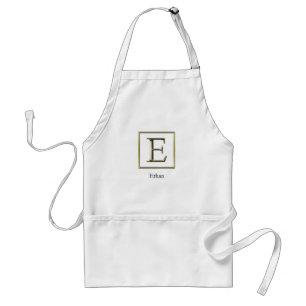 Choose Your Own Shiny Gold Monogram Apron