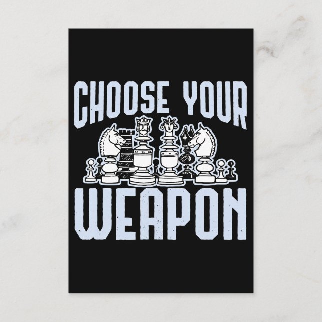 Choose Your Weapon Chess Pieces Gift Enclosure Card (Front)