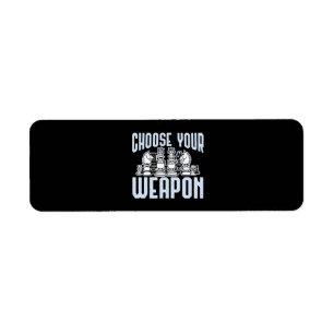 Choose Your Weapon Chess Pieces Gift Return Address Label