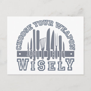 Choose Your Weapon custom postcard