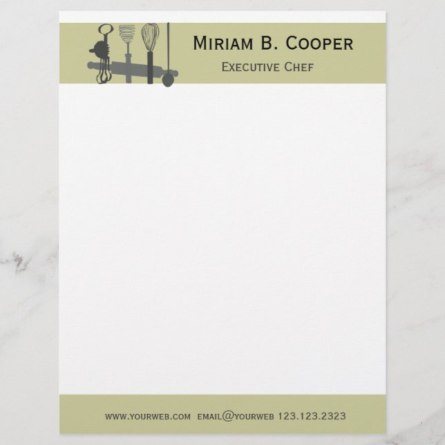 Choose Your Weapon Executive Chef Professional Customised Letterhead (Front)