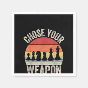 Choose Your Weapon Funny Chess Pieces Napkin