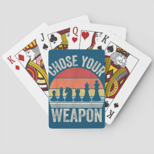 Choose Your Weapon Funny Chess Pieces Playing Cards