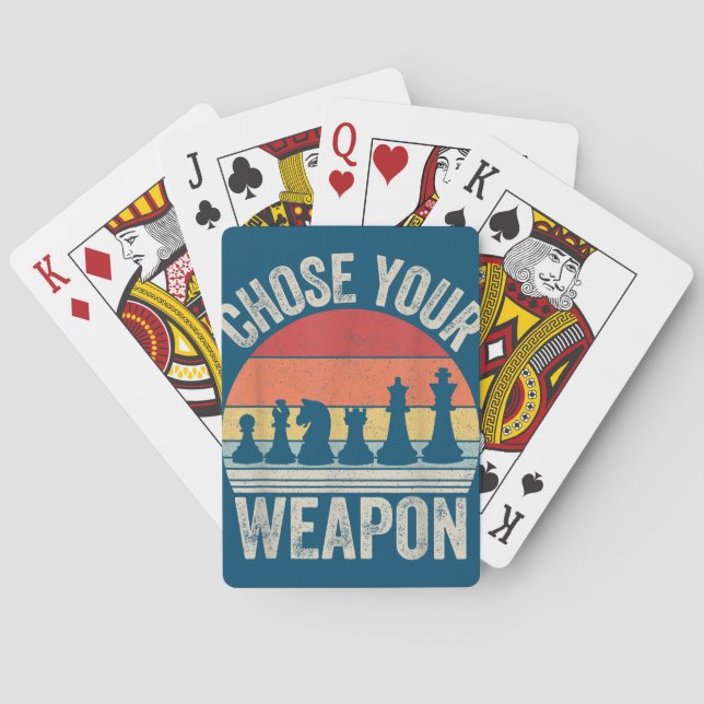 Choose Your Weapon Funny Chess Pieces Playing Cards (Back)