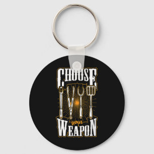 Choose Your Weapon Grill Utensils Funny Bbq Grill  Key Ring