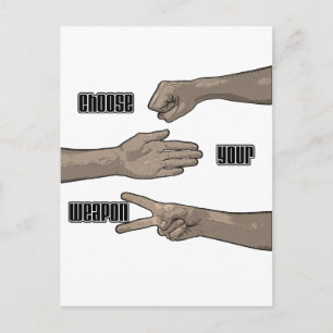 choose your weapon postcard