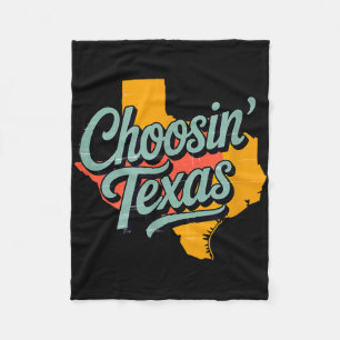 Choosin’ texas retro lone star state country music fleece blanket