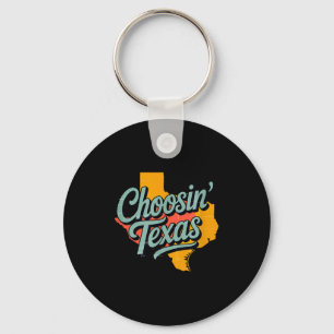 Choosin’ texas retro lone star state country music key ring