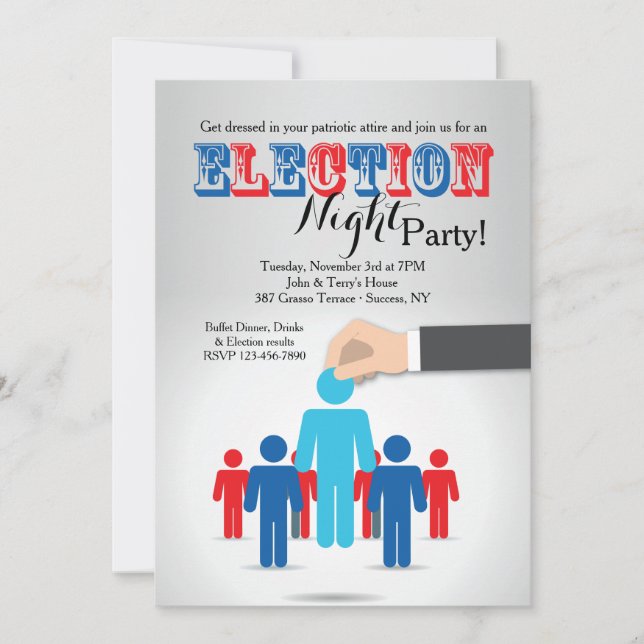 Choosing A Candidate Election Party Invitation (Front)