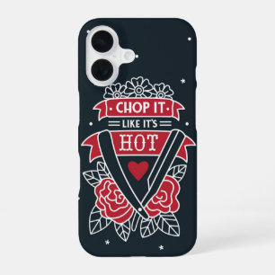 Chop It Like It’s Hot Retro Barber Tattoo Style iPhone 16 Case