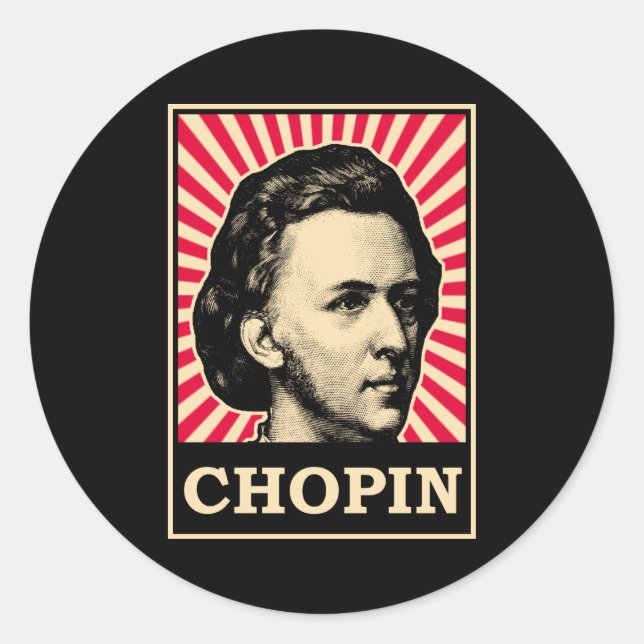 Chopin Classic Round Sticker (Front)