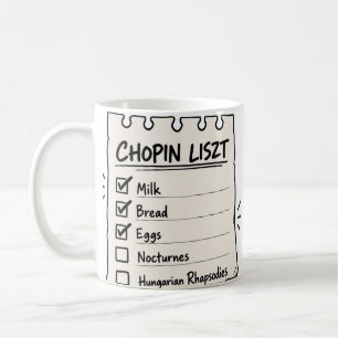 Chopin Liszt Shopping List Mug