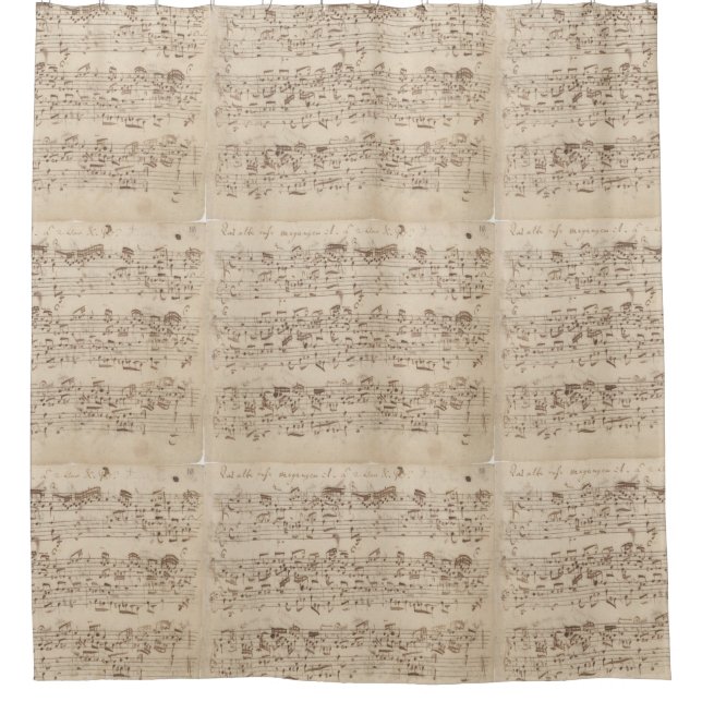 Chopin Music Notes Shower Curtain (Front)