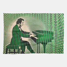 Chopin playing Piano in optical illusion style