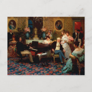 Chopin Playing the Piano Postcard