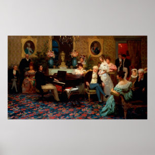 Chopin Playing the Piano Poster