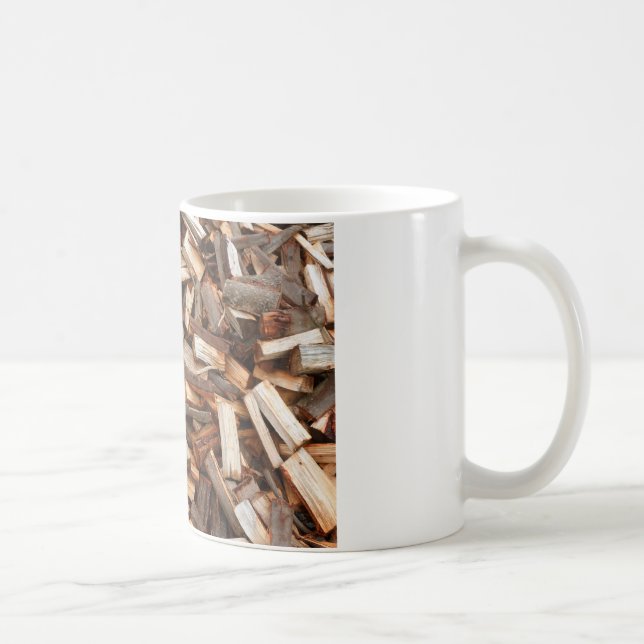 Chopped fire wood coffee mug (Right)