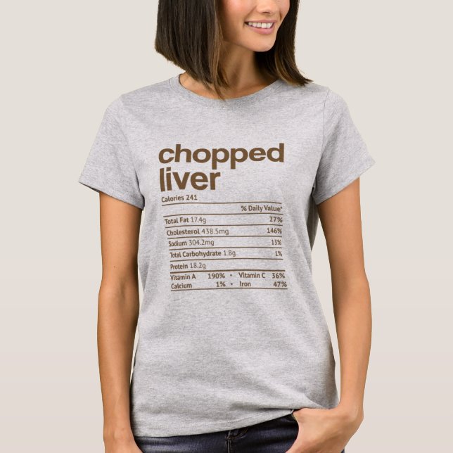 Chopped Liver Nutrition Fact Funny Thanksgiving T-Shirt (Front)