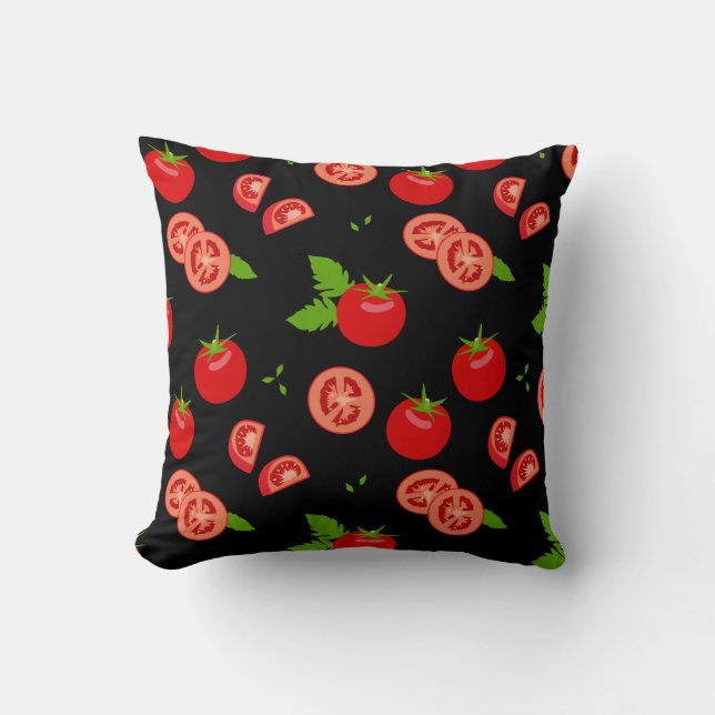 Chopped Tomatoes Fun Tomato Pattern Cushion (Front)
